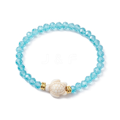 10Pcs 10 Styles Faceted Glass & Handmade Polymer Clay Breaded Stretch Bracelets BJEW-JB10259-1