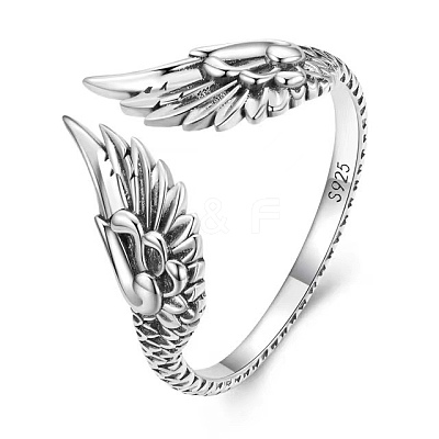 Simple Style Cute 925 Sterling Silver Wing Cuff Rings FS-WG9C3E6-01-1