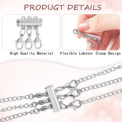 8 Strands 8 Style 304 Stainless Steel Chain Extender DIY-SZ0004-40-1