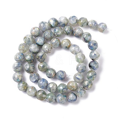 Assembled Synthetic Green Fluorite and Dyed Selenite Beads Strands G-K317-A04-1