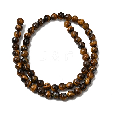 Natural Tiger Eye Round Beads Strands X-G-S177-6mm-1