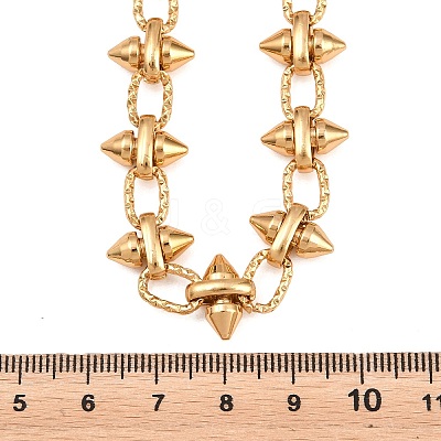 304 Stainless Steel Spiked Cone Link Chain Necklaces for Women SA-H001-22G-1