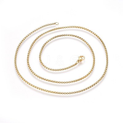 304 Stainless Steel Rolo Chain Necklaces NJEW-L047-02B-G-1