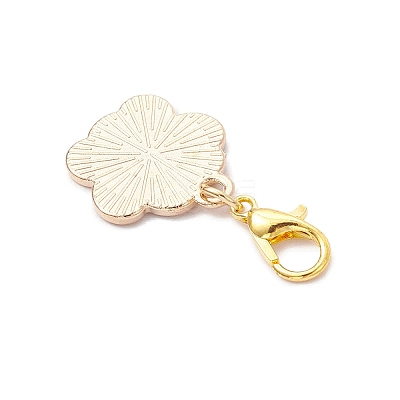 Alloy Enamel Dog Paw Print Pendant Decorations X-HJEW-JM03746-1