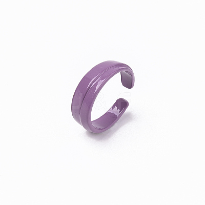 Spray Painted Alloy Cuff Rings RJEW-T011-28D-RS-1