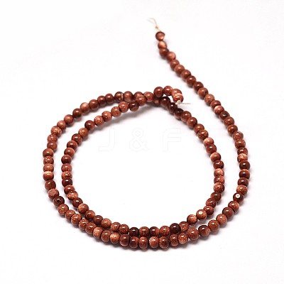 Synthetic Goldstone Round Bead Strands G-P072-02-4mm-1