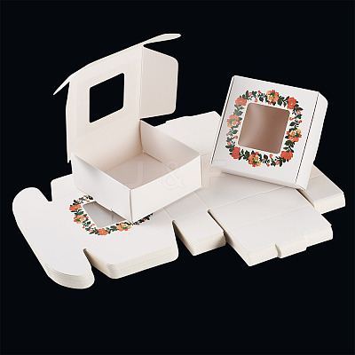 White Cardstock Flower Printed Paper Packaging Mailer Boxes CON-TAC0022-01-1