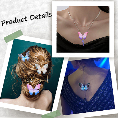 120Pcs 6 Colors Gradient Color Double Layer Fibre Tulle Ornament Accessories FIND-SC0005-82-1
