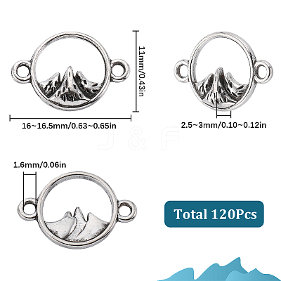 120Pcs Tibetan Style Alloy Connector Charms TIBEP-SC0002-69-1