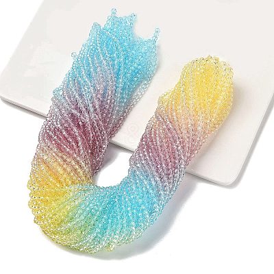 Transparent Painted Glass Beads Strands LS-DGLA-A034-T1mm-A15-1