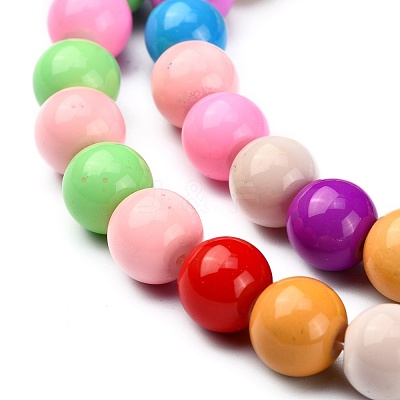 Baking Paint Glass Beads Strands DGLA-MSMC001-11-1
