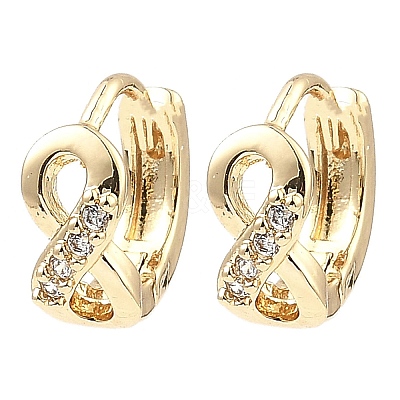 Brass Micro Pave Cubic Zirconia Hoop Earrings EJEW-D078-54KCG-1