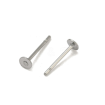 Non-Tarnish 316 Surgical Stainless Steel Flat Round Blank Peg Stud Earring Settings STAS-R073-06G-1