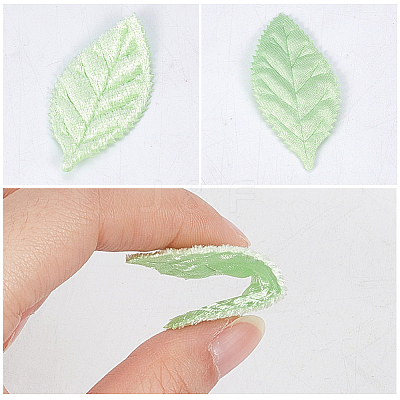 100Pcs 2 Colors Cloth Artificial Leaves AJEW-CY0002-82-1