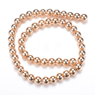Electroplate Non-magnetic Synthetic Hematite Bead Strands X-G-Q466-8mm-04-1