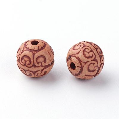 Imitation Wood Acrylic Beads SACR-Q186-03-1