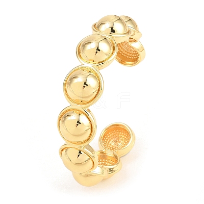 Half Round Brass Cuff Bangles for Women BJEW-T025-05G-02-1