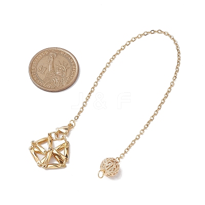 Stainless Steel Braided Chain Macrame Pouch Empty Stone Holder Dowsing Pendulums PALLOY-JF02737-1
