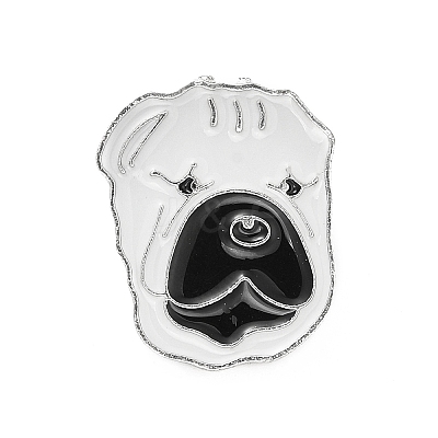 Dog Enamel Pin with Brass Butterfly Clutches JEWB-A006-03D-1