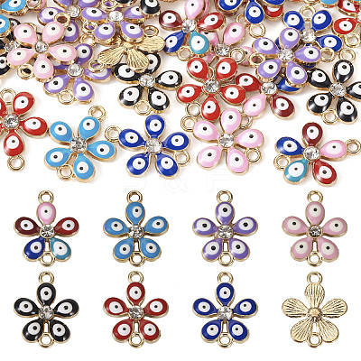 28Pcs 7 Colors Alloy Enamel Connector Charms ENAM-TA0001-87-1