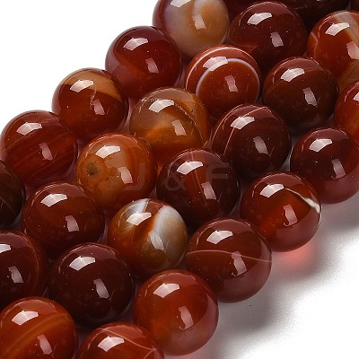 Dyed Natural Banded Agate Beads Strands G-G175-A09-01-1
