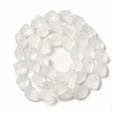 Transparent Frosted Glass Beads Strands FGLA-S001-02F-1