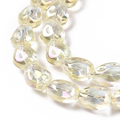 Transparent Electroplate Glass Beads Strands GLAA-C025-02C-1