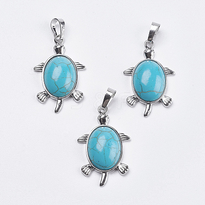 Synthetic Turquoise Pendants G-F265-01L-1