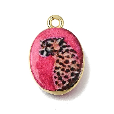 Printed Brass Pendants KK-CBAE379-02G-G-1