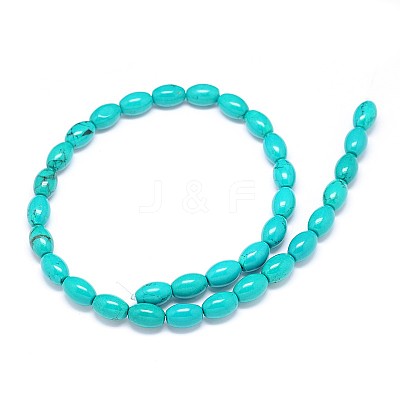 Natural Magnesite Oval Bead Strands TURQ-E022-13-12x8mm-1