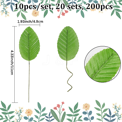 200Pcs Silk Cloth Artificial Leafs AJEW-CN0004-07A-1