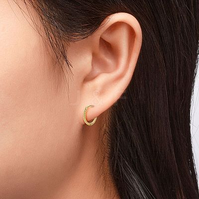 Unisex 925 Sterling Silver Hoop Earrings EJEW-AA00271-06G-1
