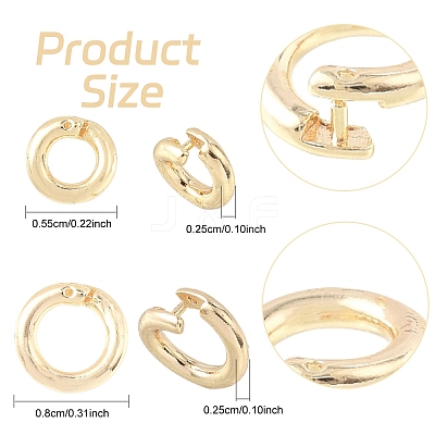 10Pcs Brass Locking Jump Rings KK-YW0003-96A-G-1
