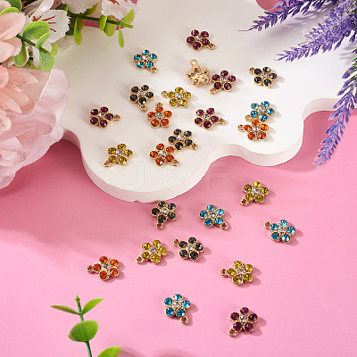 25Pcs 5 Colors Alloy with Rhinestone Pendants FIND-TA0009-29-1