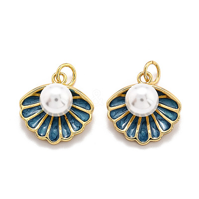 Brass Enamel Pendants X-KK-O140-12G-1