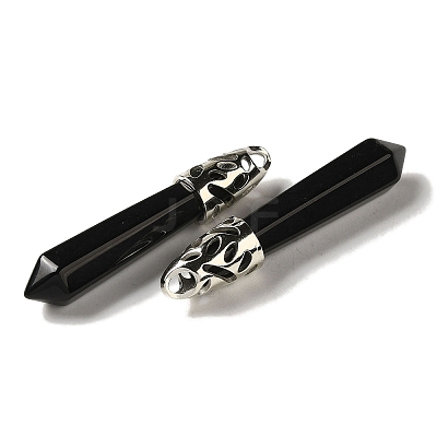 Natural Obsidian Pointed Big Pendants G-Z055-01P-25-1