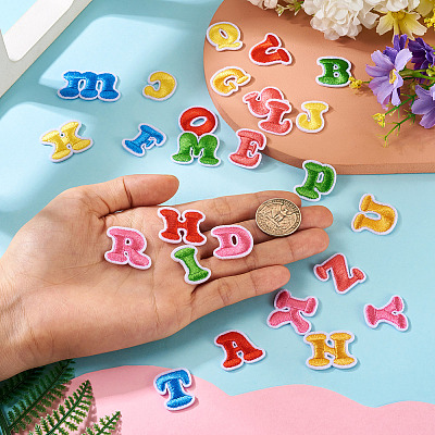 104Pcs 4 Sets Letter A~Z Embroider Thread Cloth on/Sew On Patches PATC-TA0001-41-1
