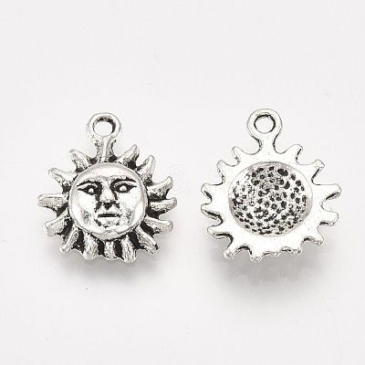 Tibetan Style Alloy Charms TIBEP-Q087-001AS-RS-1
