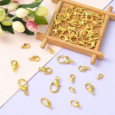 50Pcs 5 Styles Zinc Alloy Lobster Claw Clasps FIND-YW0003-96G-1