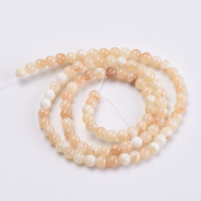 Natural Dyed Yellow Jade Gemstone Bead Strands X-G-R271-6mm-Y17-1