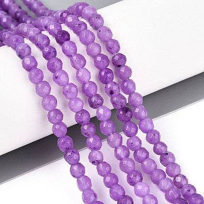 Dyed Natural White Jade Beads Strands G-T139-4mm-60-10-1