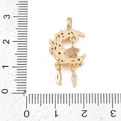 Brass Micro Pave Cubic Zirconia Pendants KK-K407-54G-1