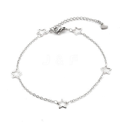 Tarnish Resistant 304 Stainless Steel Cable Chain Anklets X-AJEW-H104-06P-1