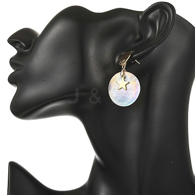 Brass Dangle Stud Earring for Women EJEW-JE07336-1