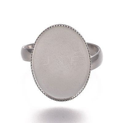 Tarnish Resistant 304 Stainless Steel Finger Rings Components X-STAS-E482-18P-1
