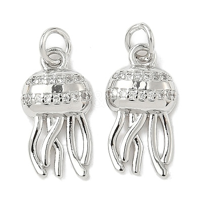 Brass Micro Pave Cubic Zirconia Pendants KK-I355-01P-01-1