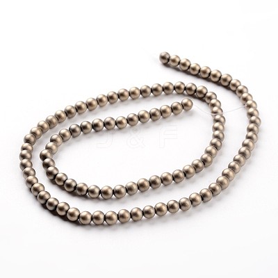 Non-magnetic Synthetic Hematite Beads Strands G-A140-17-3mm-1