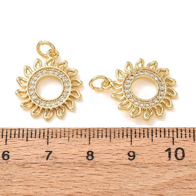 Brass Micro Pave Clear Cubic Zirconia Pendants CU-CBA2907-04B-G-1
