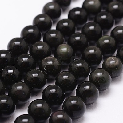 Natural Rainbow Obsidian Beads Strands G-D838-6mm-04-1