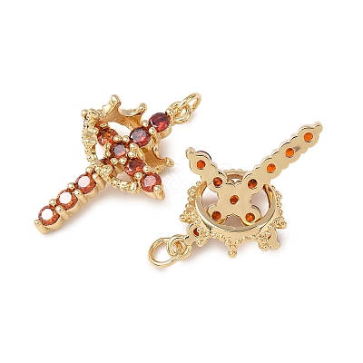 Brass Micro Pave Cubic Zirconia Pendants KK-C143-43A-G03-1